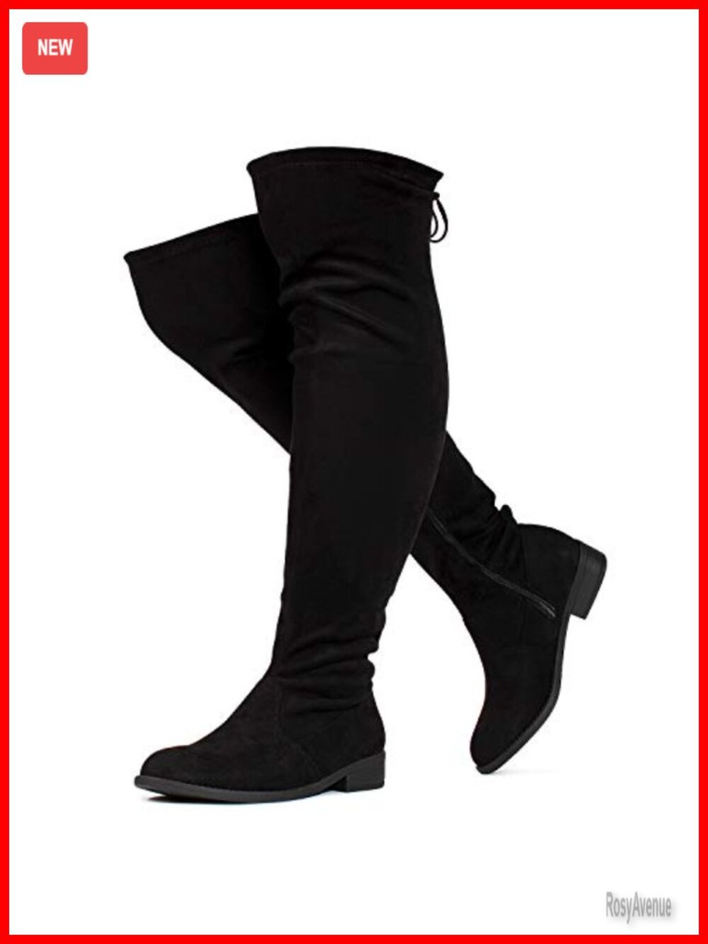 Women's Stretchy Over The Knee Low Heel Wide Calf Boots